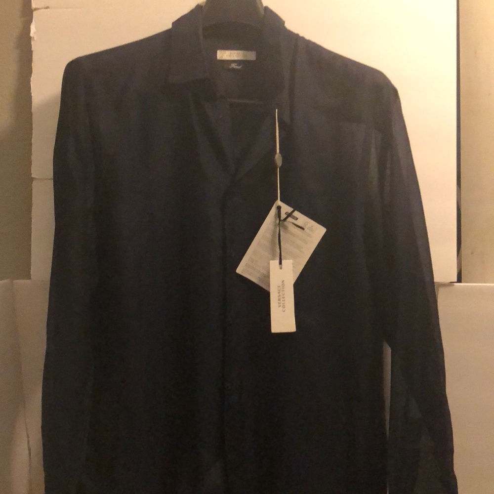 Men’s Sheer Versace Button-Down Shirt